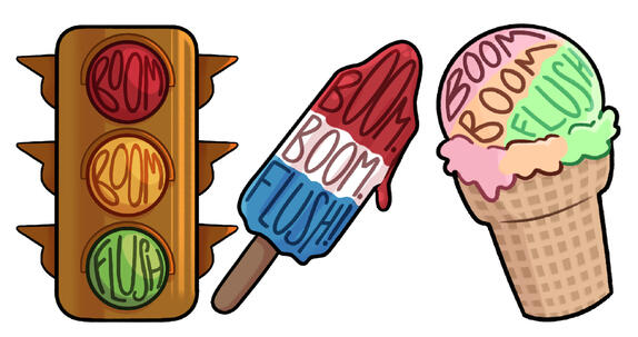 Boom. Boom. Flush! Stickers